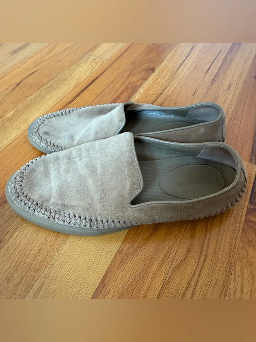VINCE Men's Beige Suede Sonoma Loafers Size 8.5